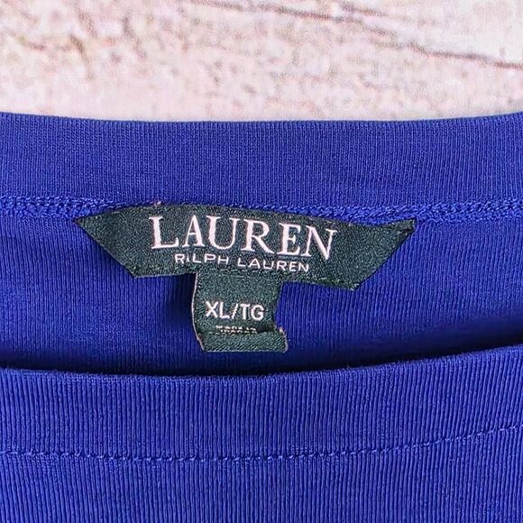 Lauren Ralph Lauren XL Blue Cotton Stretch Top - Picture 4 of 9